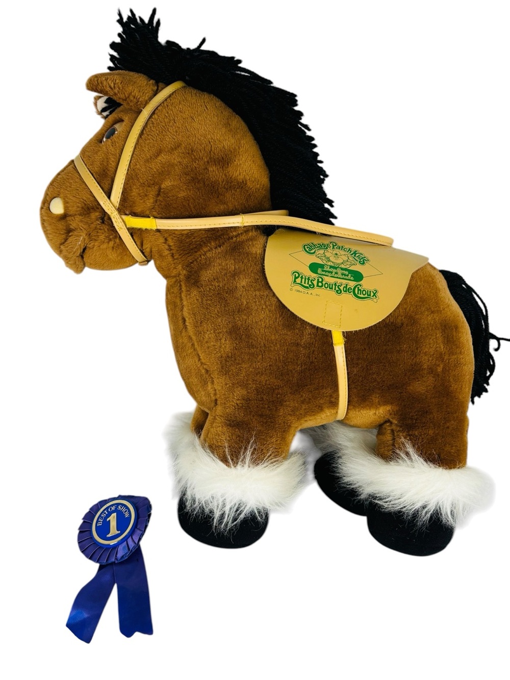 1984 Coleco Cabbage Patch Kids Show Pony With 1st Place Ribbon & Saddle Plush - Picture 4 of 12
